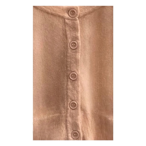 NEW French Connection XS Cream/Tan Layered Sleeve Angora Cardigan Sweater - Picture 3 of 6